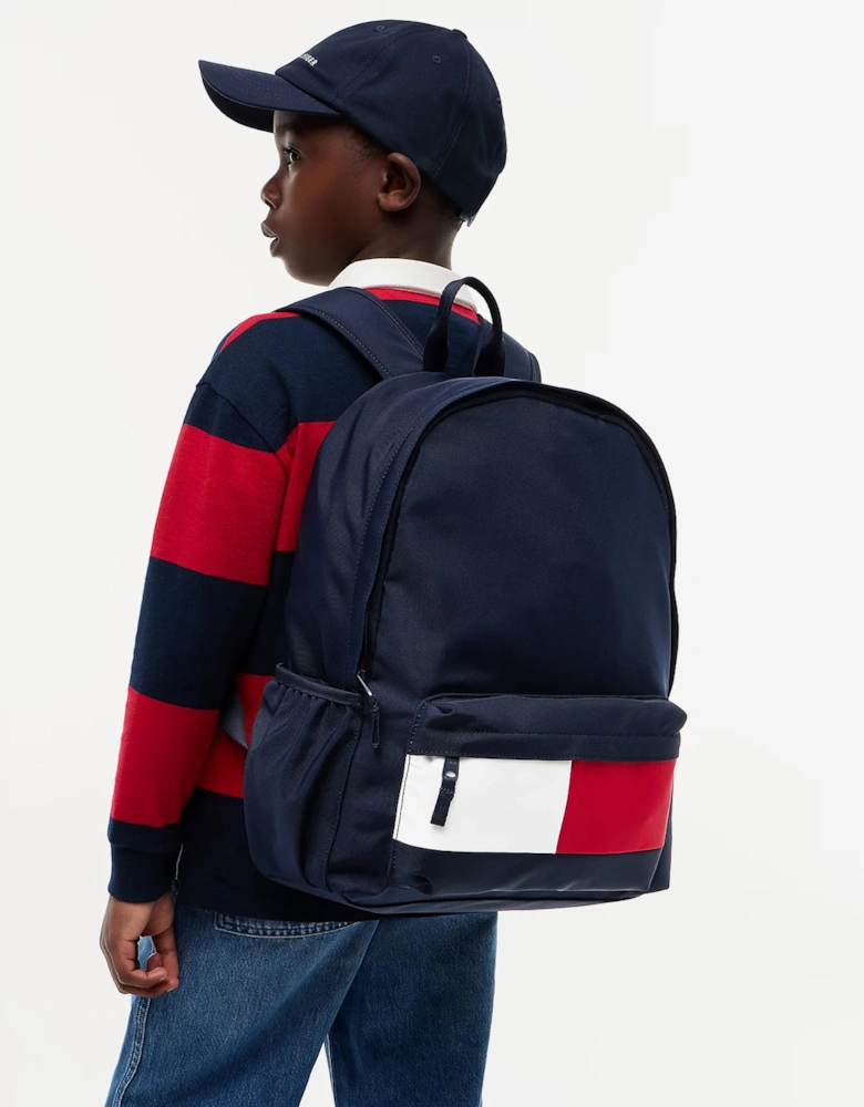 Tommy Hilfiger Kids Essential Flag Backpack in Blue
