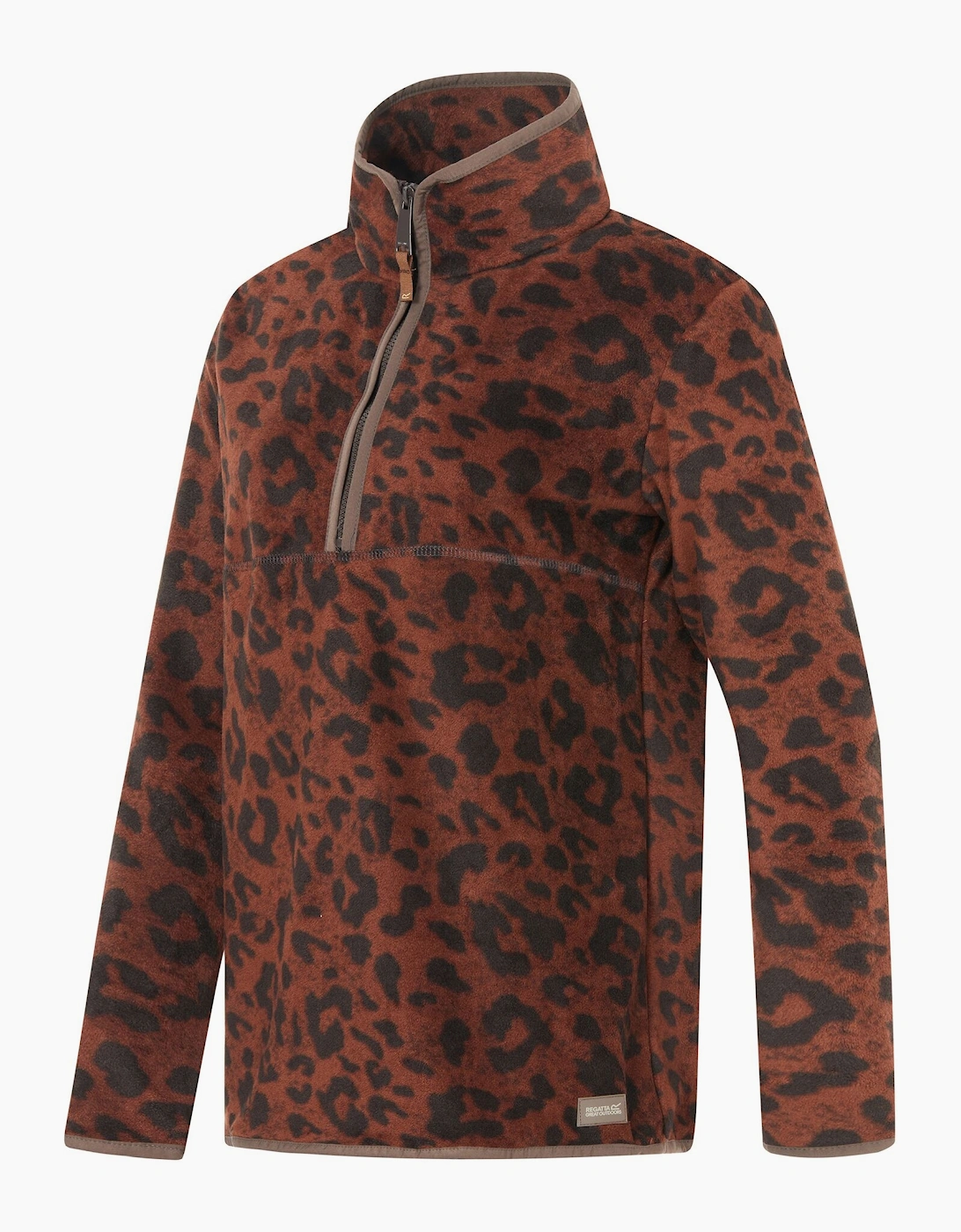 Regatta Womens/Ladies Frankie Leopard Print Borg Half Zip Fleece