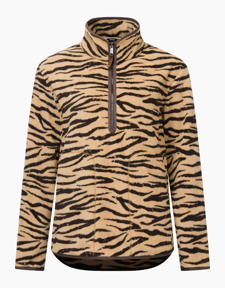 Regatta Womens/Ladies Frankie Zebra Print Half Zip Fleece Top