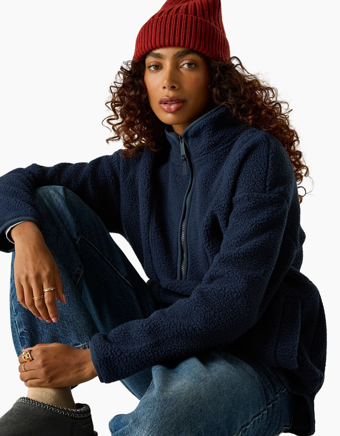 Regatta Womens/Ladies Frankie Borg Half Zip Longline Fleece Top