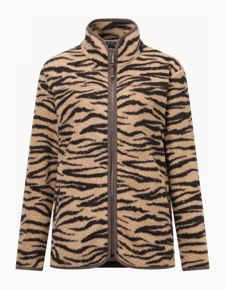 Regatta Womens/Ladies Frankie Zebra Print Borg Full Zip Fleece Jacket