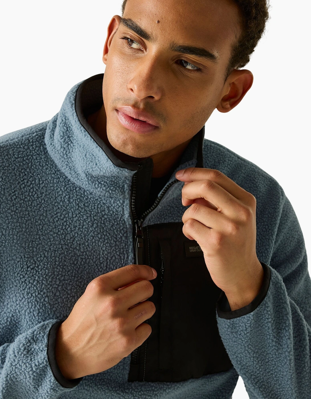 Regatta Mens Frankie Borg Quarter Zip Fleece Jacket