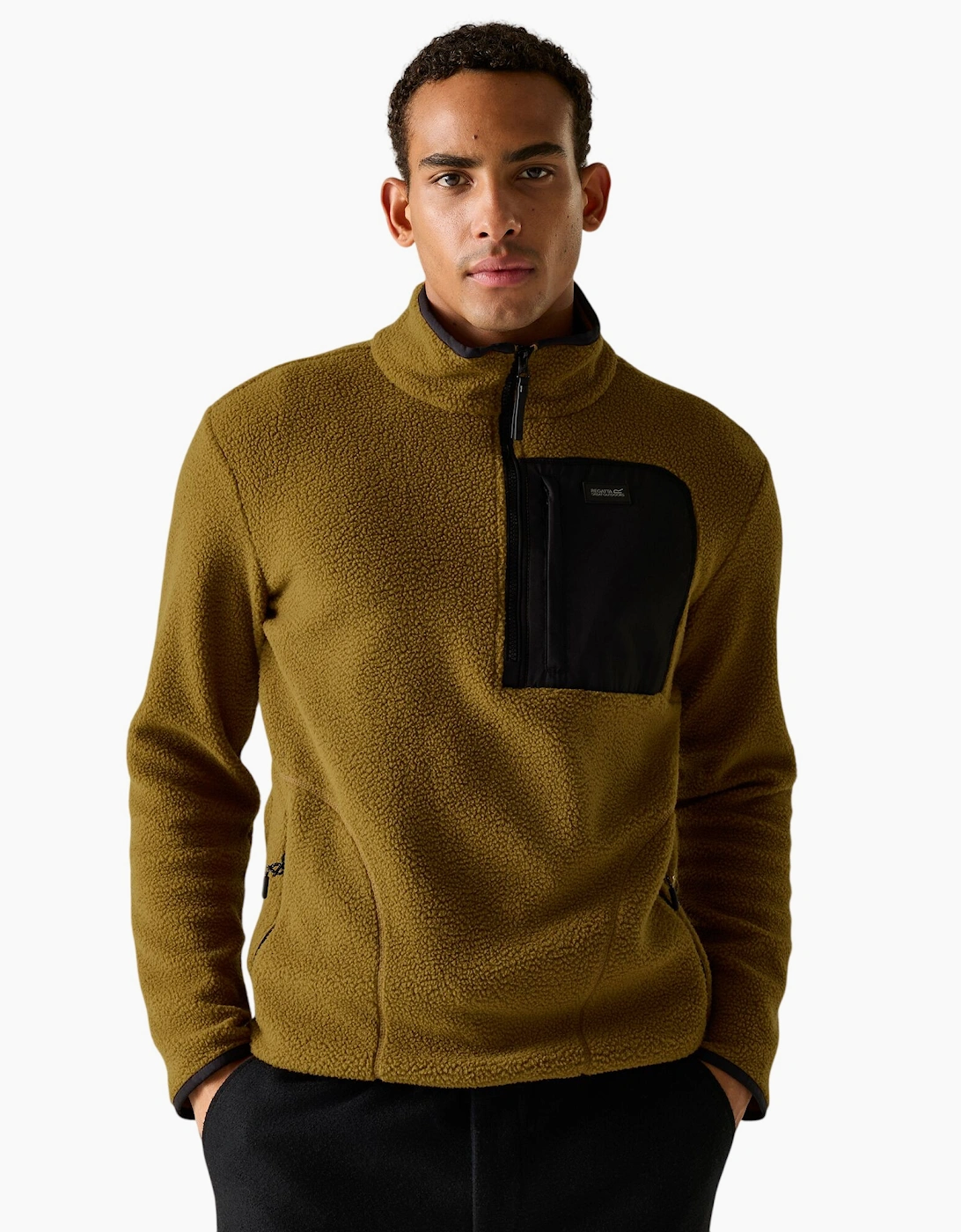 Regatta Mens Frankie Borg Quarter Zip Fleece Jacket