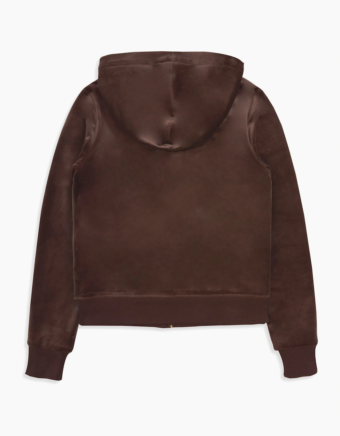 Juicy Couture Robertson Classic Jacket Polyester Women's Brown Hooded Sweatshirt