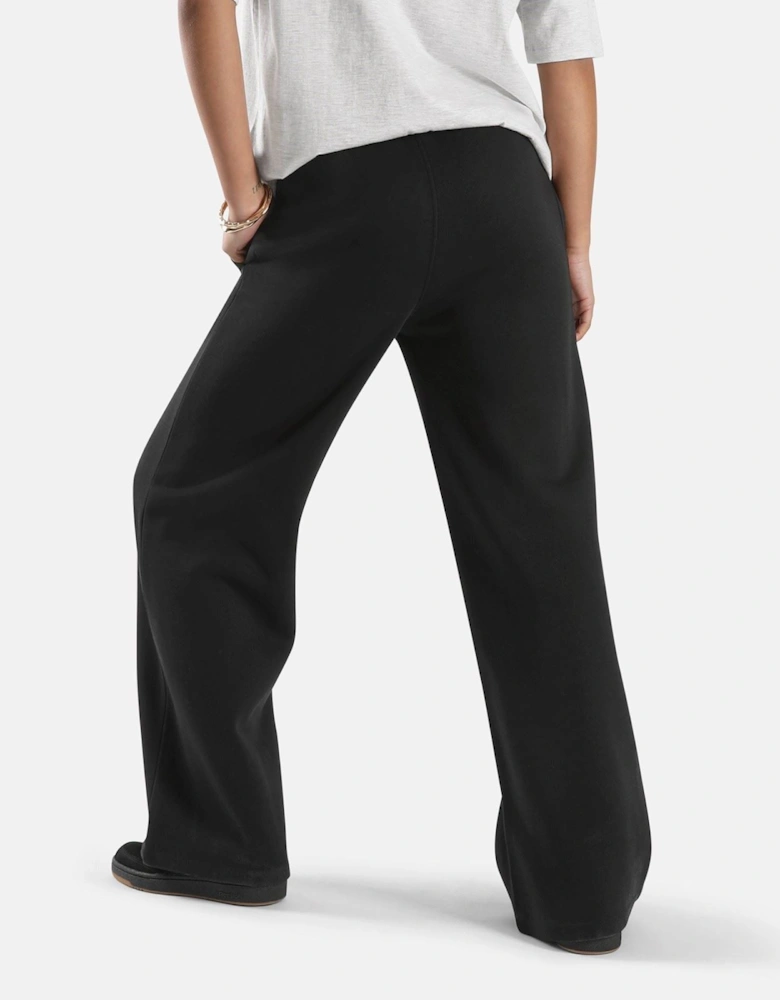 Reebok ID 2-Col Logo Wide Leg Pants Cotton Women's Black Sweatpants