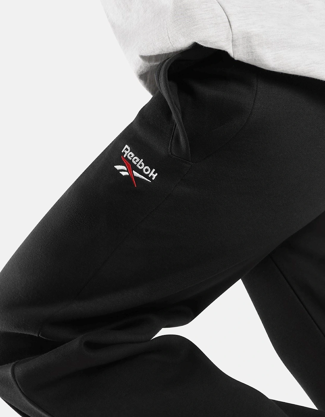 Reebok ID 2-Col Logo Wide Leg Pants Cotton Women's Black Sweatpants