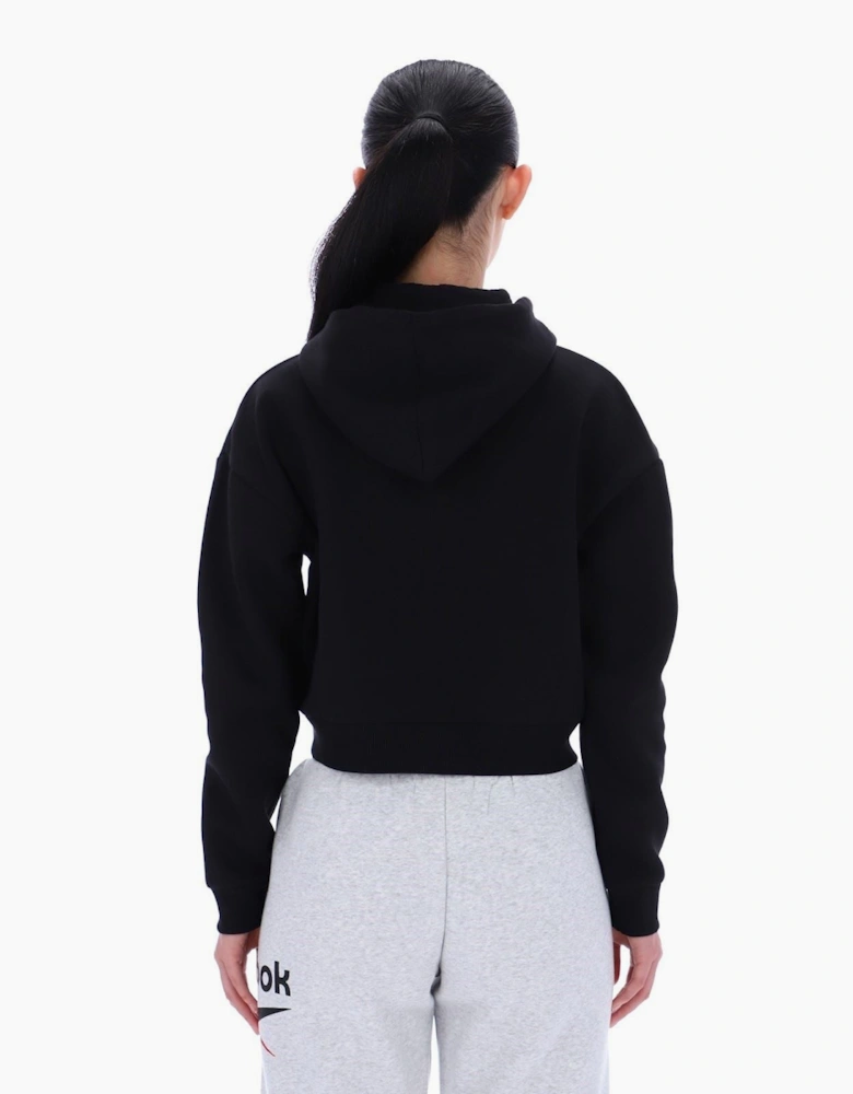 Reebok Avery Oversized Cropped Hoody Cotton Women's Black Hooded Sweatshirt