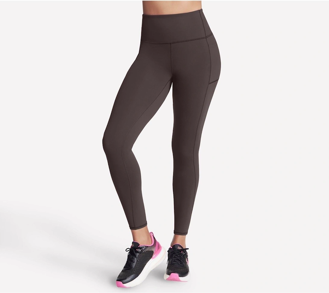 Skechers GOWALK FL HW Legging Nylon Women's Brown Sports Leggings