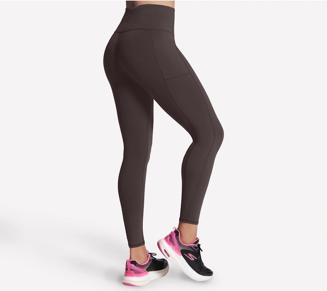 Skechers GOWALK FL HW Legging Nylon Women's Brown Sports Leggings