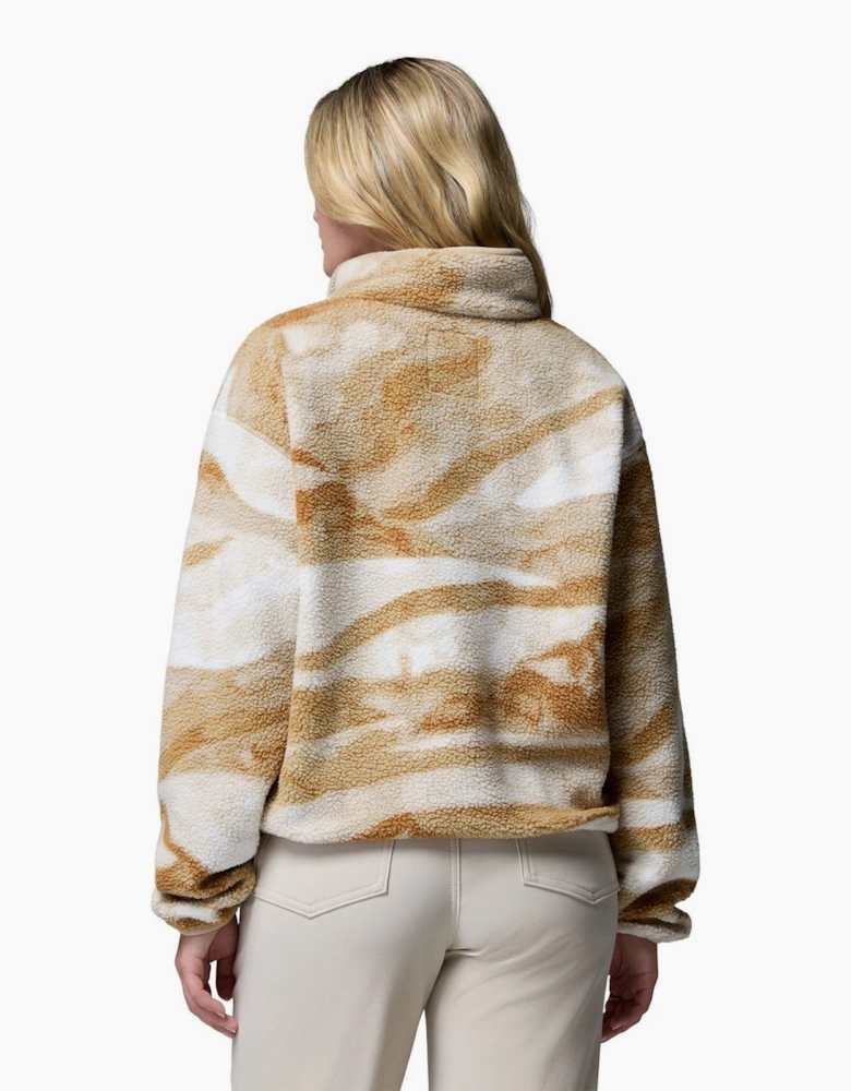 Columbia Helvetia II Printed Cropped Half Snap Polyester Women's Beige Fleece Pullover