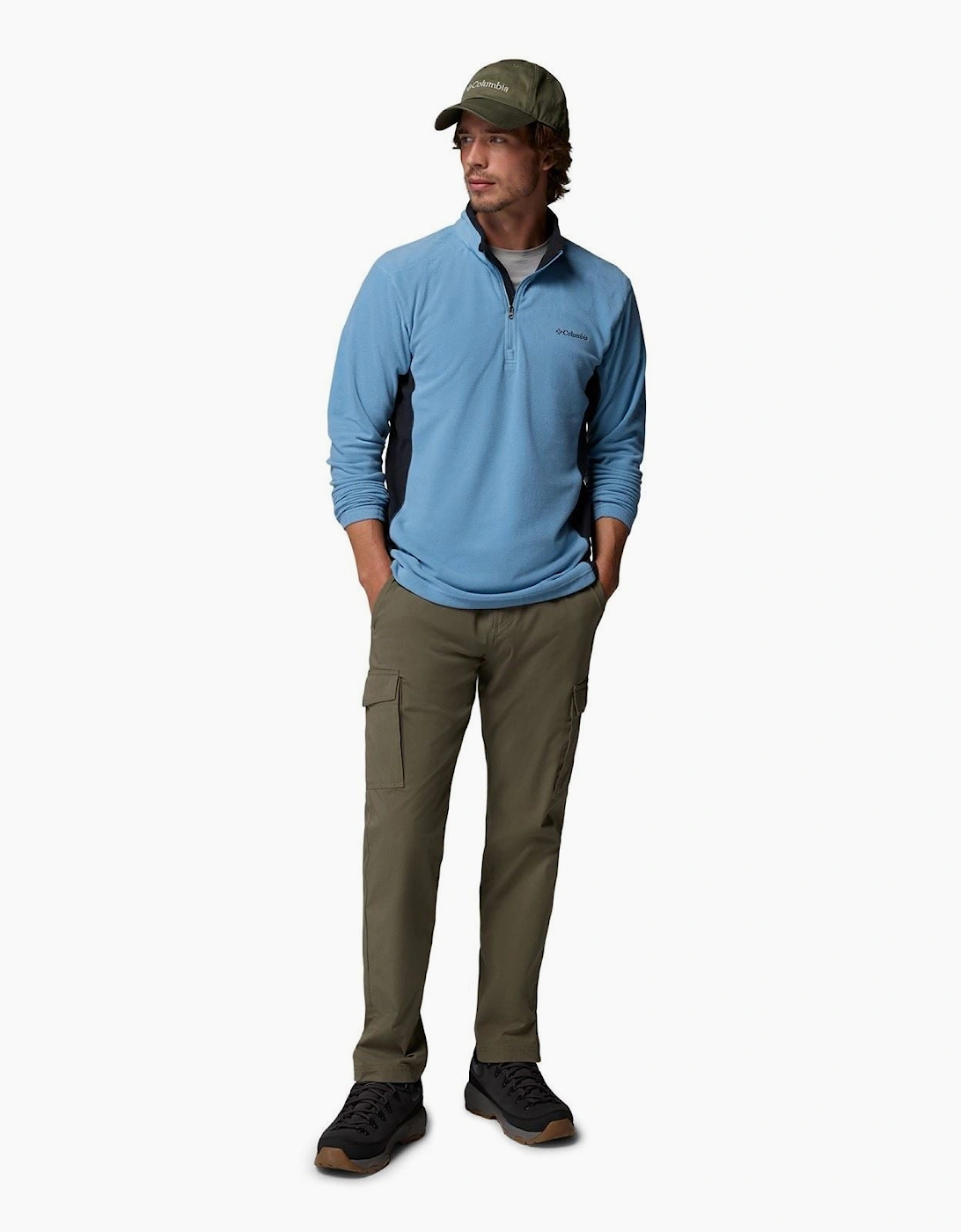 Columbia Klamath Range II Half Zip Polyester Men's Blue Fleece Pullover