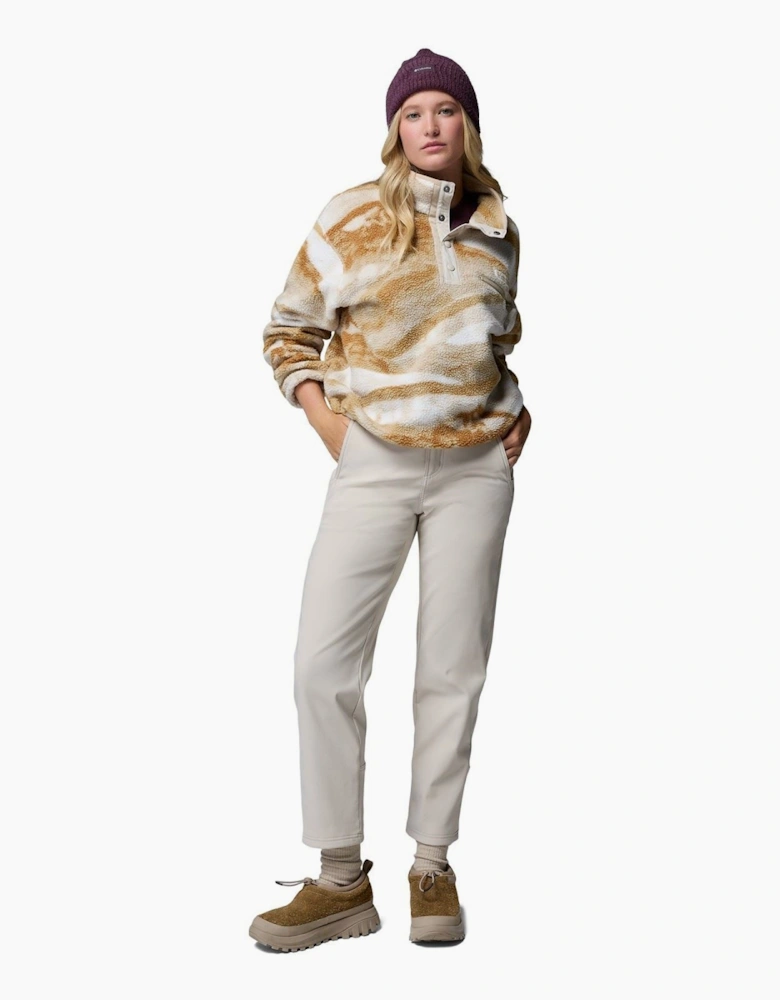 Columbia Helvetia II Printed Cropped Half Snap Polyester Women's Beige Fleece Pullover