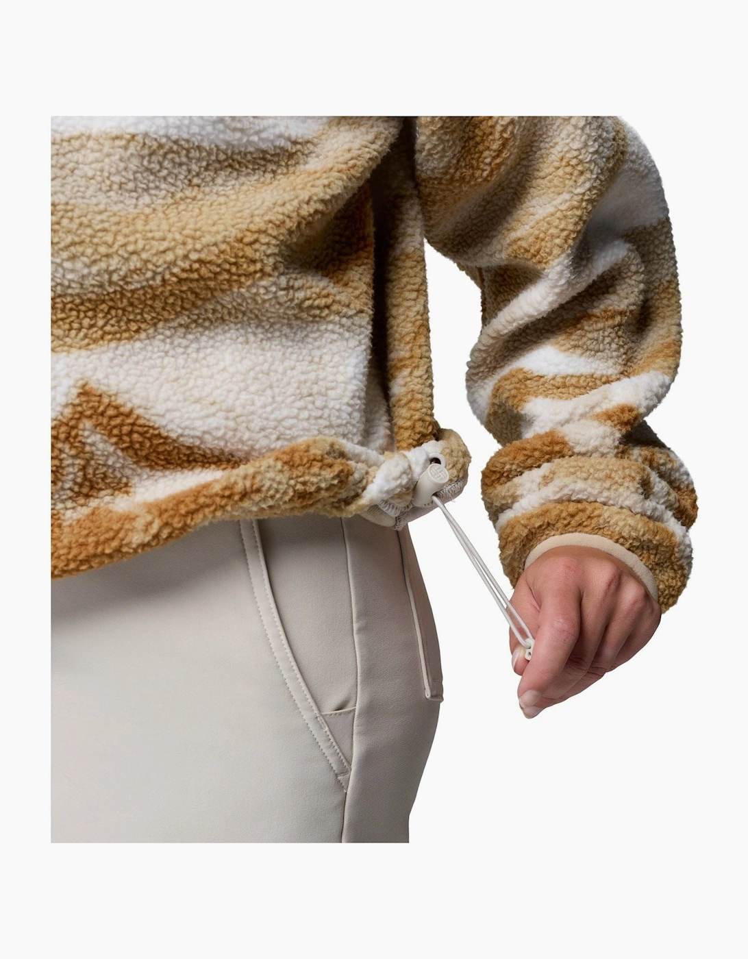 Columbia Helvetia II Printed Cropped Half Snap Polyester Women's Beige Fleece Pullover
