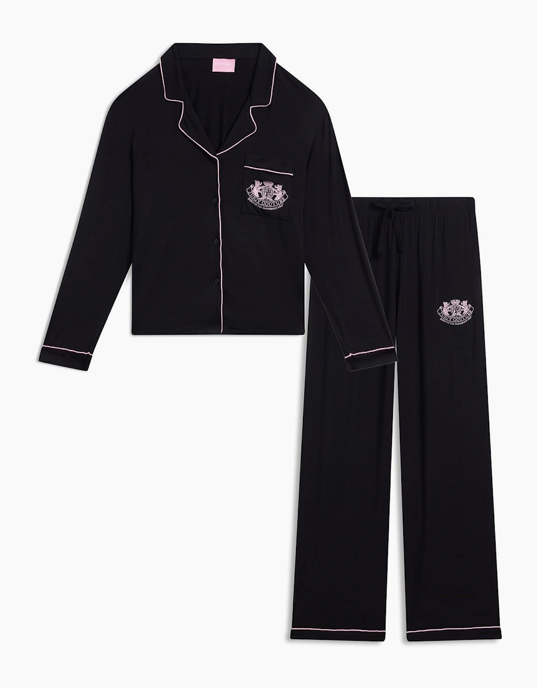 Juicy Couture Crest PJ Set Women's Black Pyjama Sets