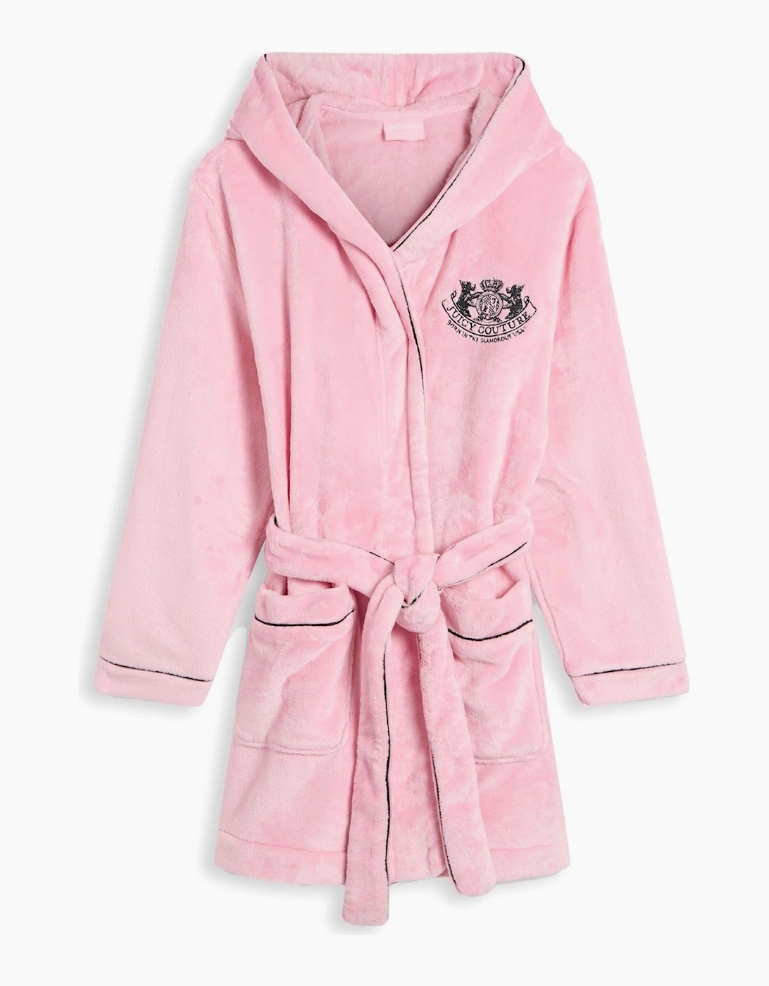 Juicy Couture Crest Robe Polyester Women's Pink Loungewear Robe