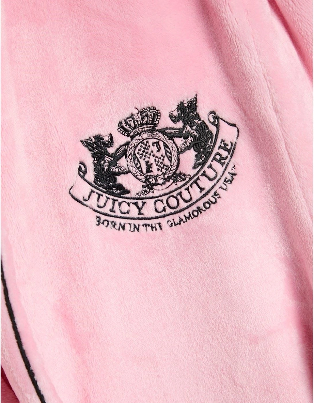 Juicy Couture Crest Robe Polyester Women's Pink Loungewear Robe