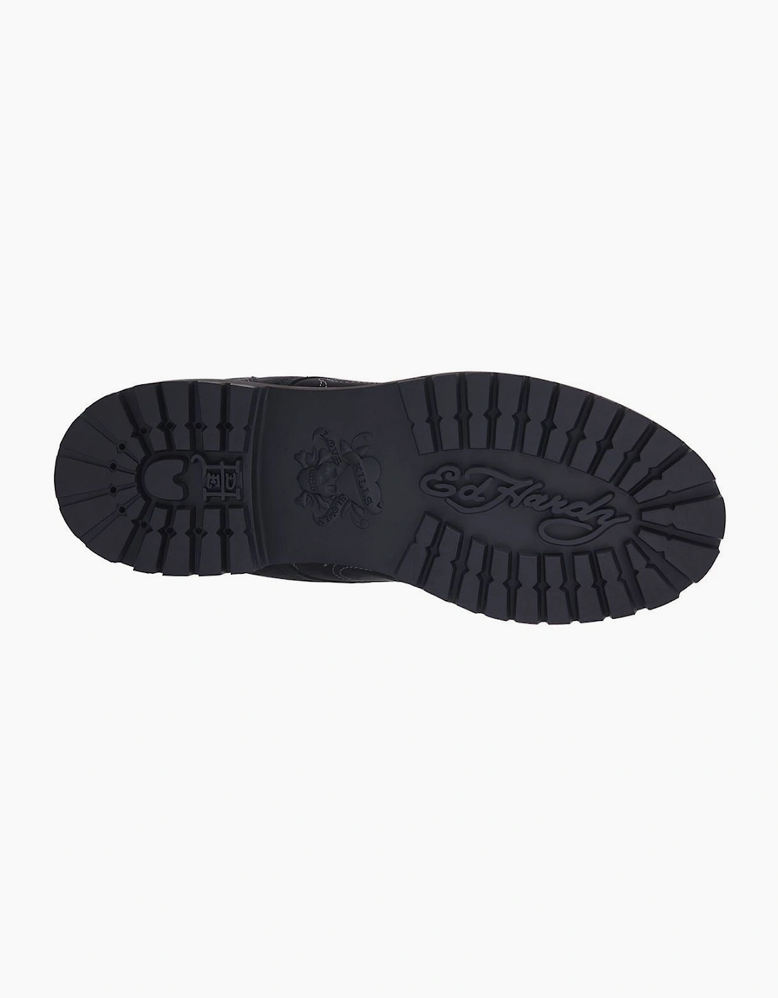 Ed Hardy Embroidered Flames Nubuck Men's Black Boots
