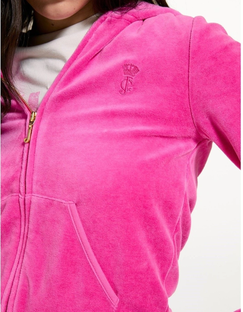 Juicy Couture Washed Robyn Hoodie Women's Pink Hooded Sweatshirt