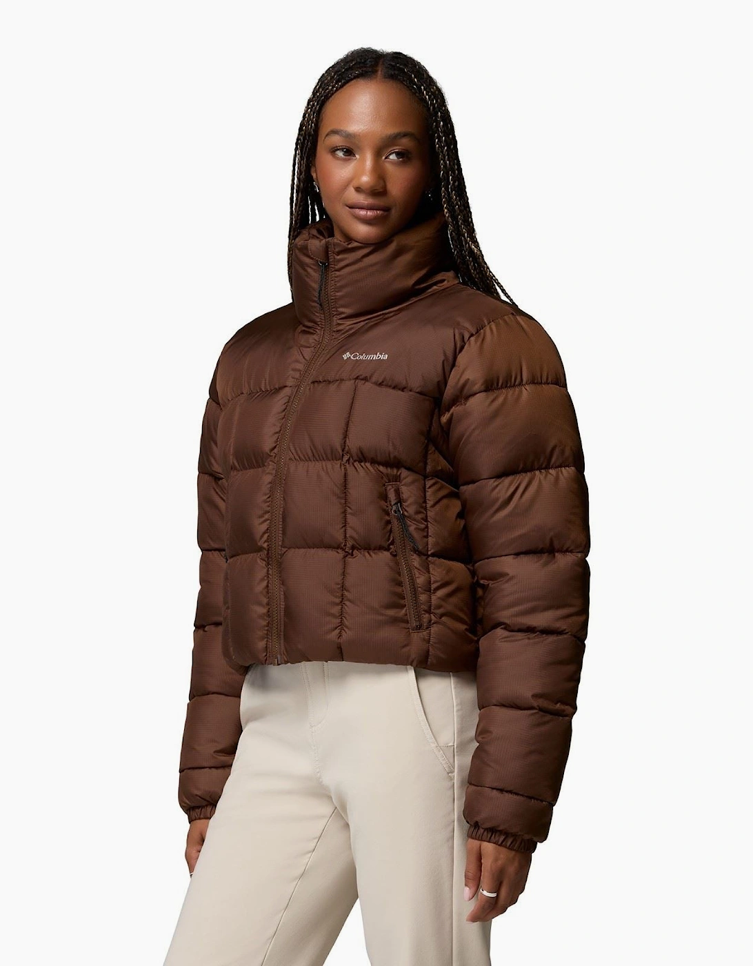 Columbia Puffect III Cropped Jacket Women's Brown Puffer Jackets