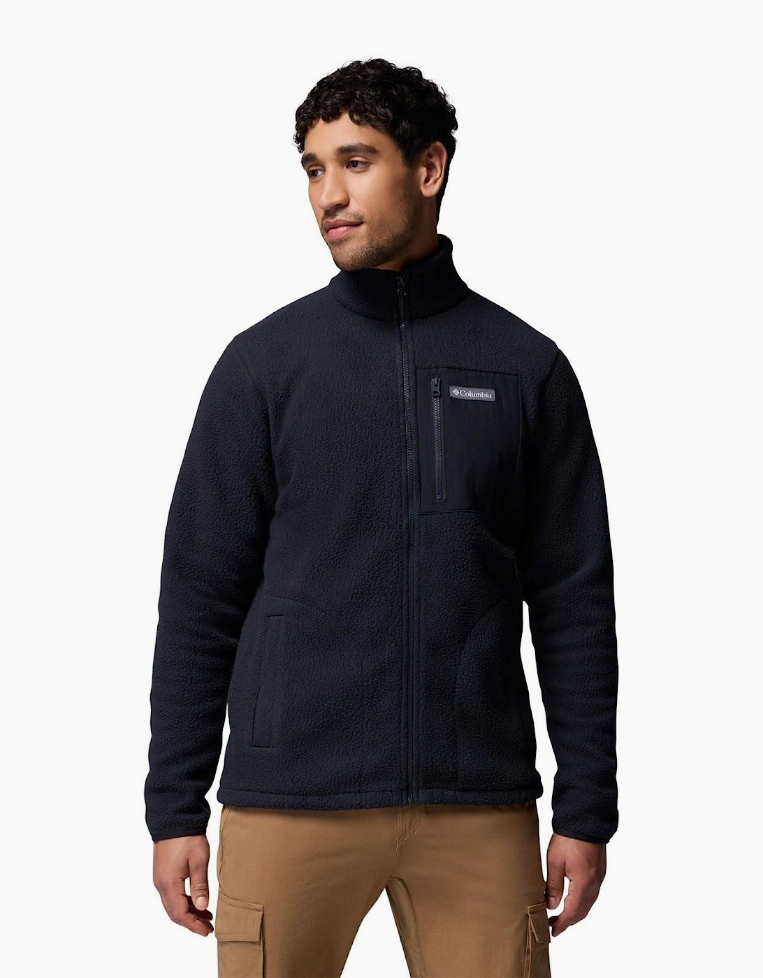 Columbia Jasper Ridge Pebbled Full Zip Fleece Men's Black Fleece Jacket