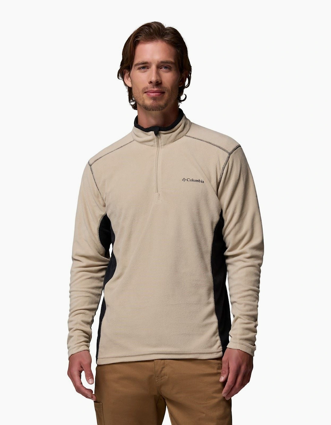 Columbia Klamath Range II Half Zip Polyester Men's Beige Fleece Pullover