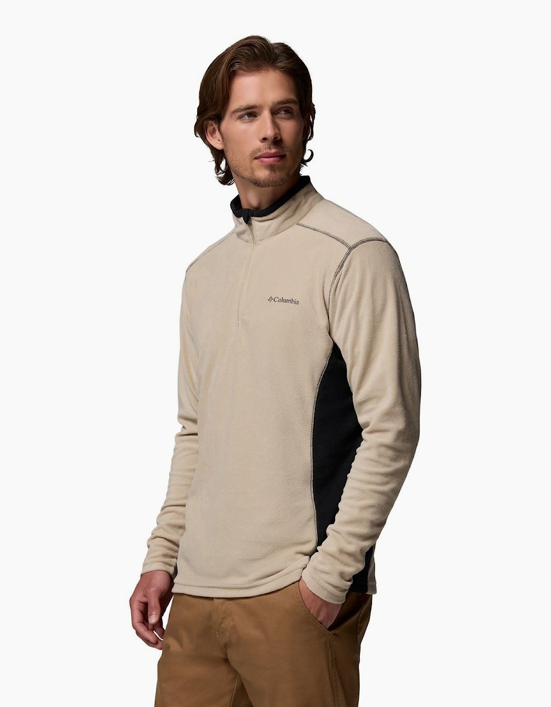 Columbia Klamath Range II Half Zip Polyester Men's Beige Fleece Pullover