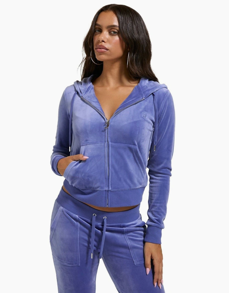 Juicy Couture Robertson Classic Jacket Polyester Women's Grey Hooded Sweatshirt
