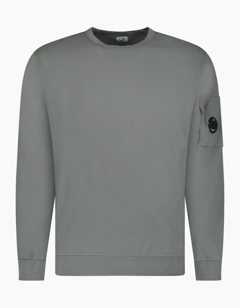 CP Company Light Fleece Crewneck Lens Sweatshirt in Gunmetal
