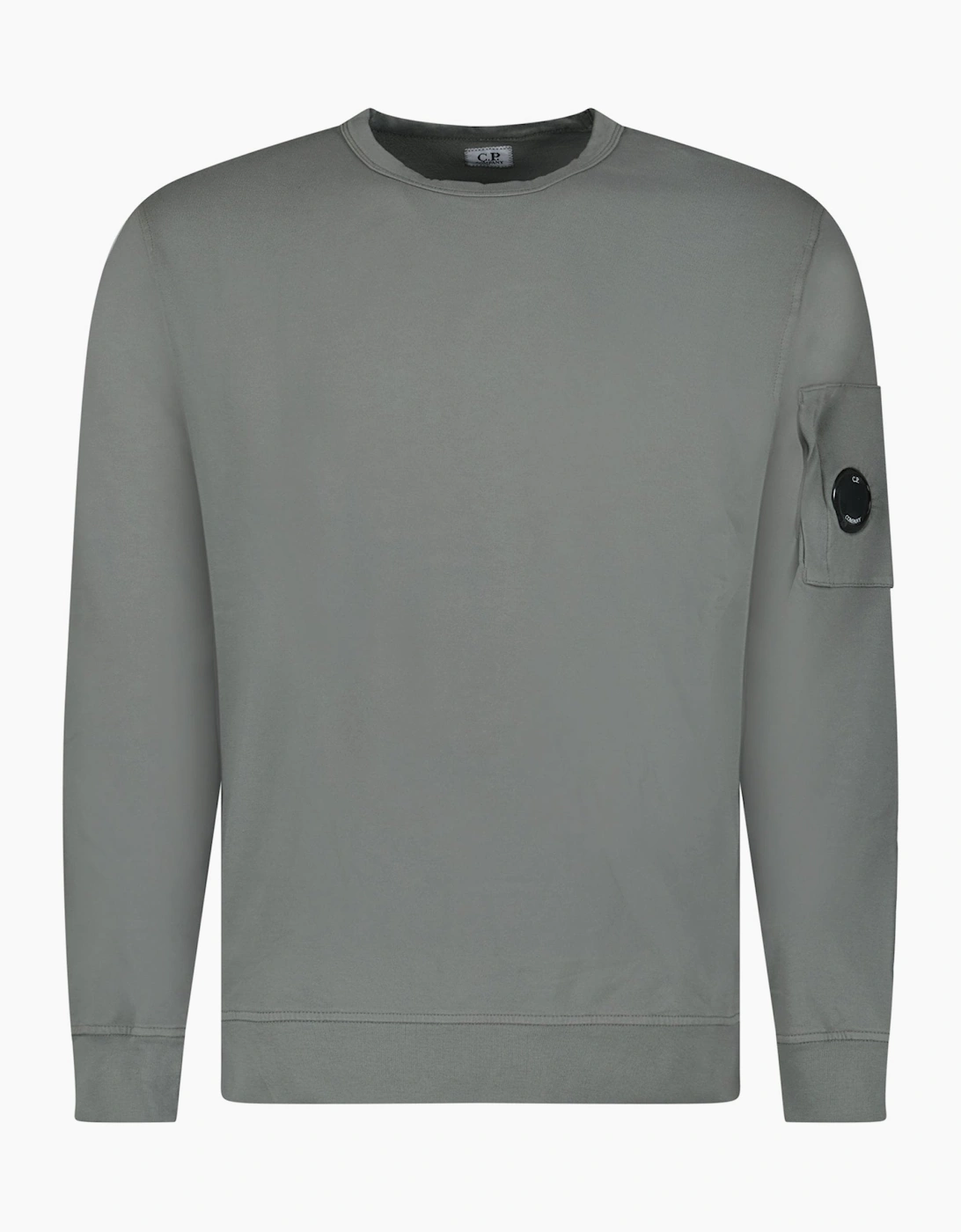 CP Company Light Fleece Crewneck Lens Sweatshirt in Gunmetal