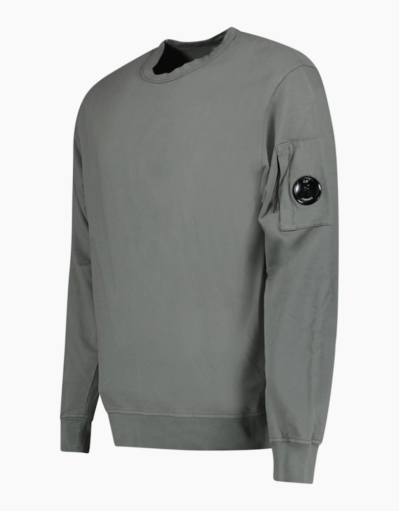 CP Company Light Fleece Crewneck Lens Sweatshirt in Gunmetal