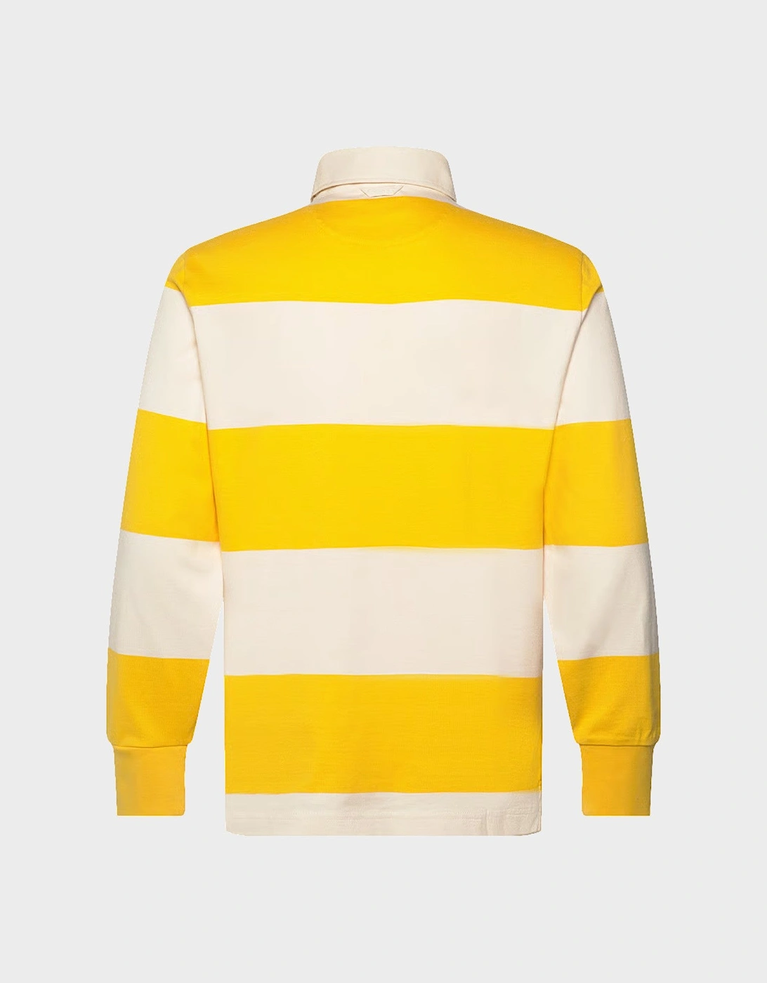 Logo Barstripe Rugger Long Sleeved Polo Daffodil Yellow