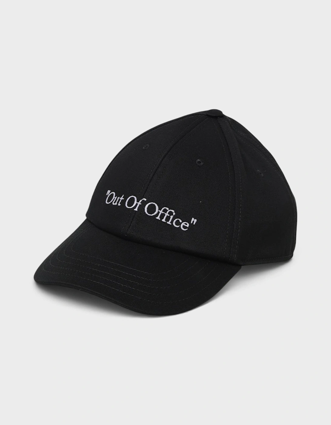 Embroidered "Out of Office" Baseball Cap Black White