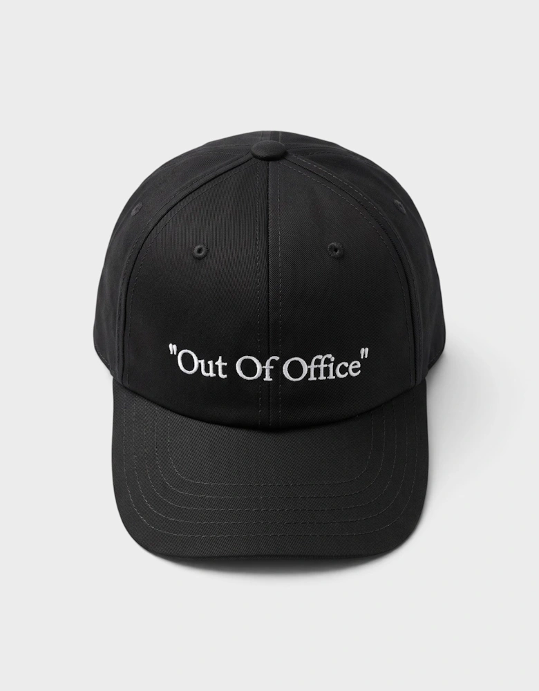 Embroidered "Out of Office" Baseball Cap Black White