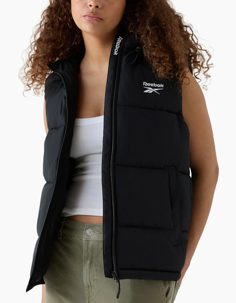 Rayna Hooded Puffer Gilet - Black