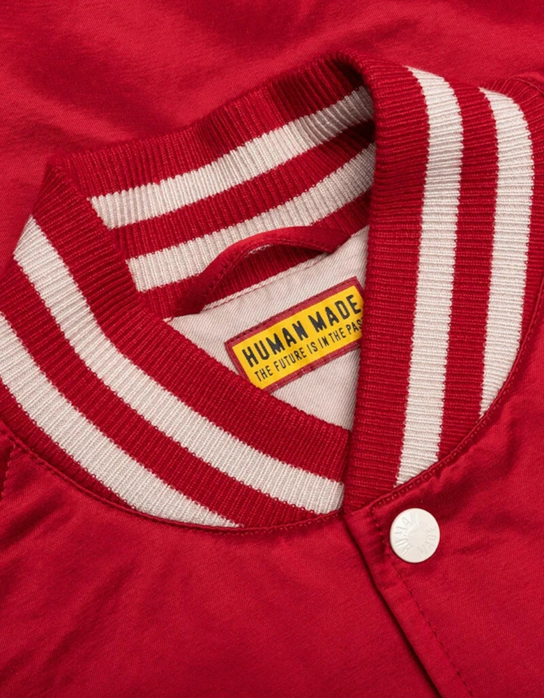 Human Made Mens Bomber Jacket Stadium Satin DA Red
