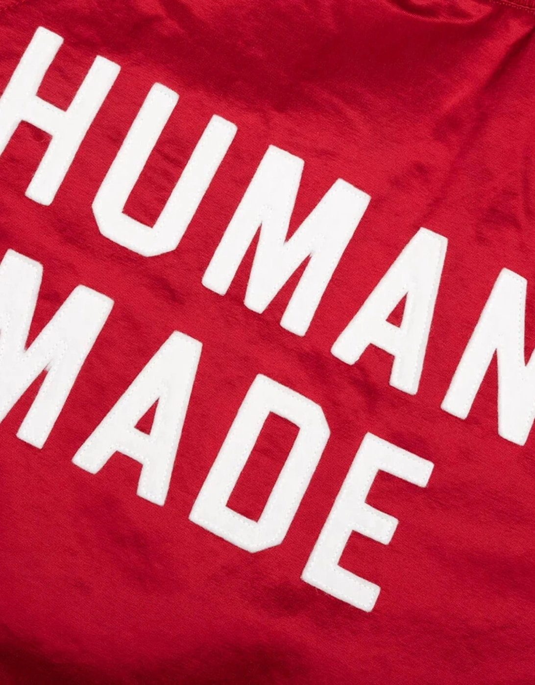 Human Made Mens Bomber Jacket Stadium Satin DA Red