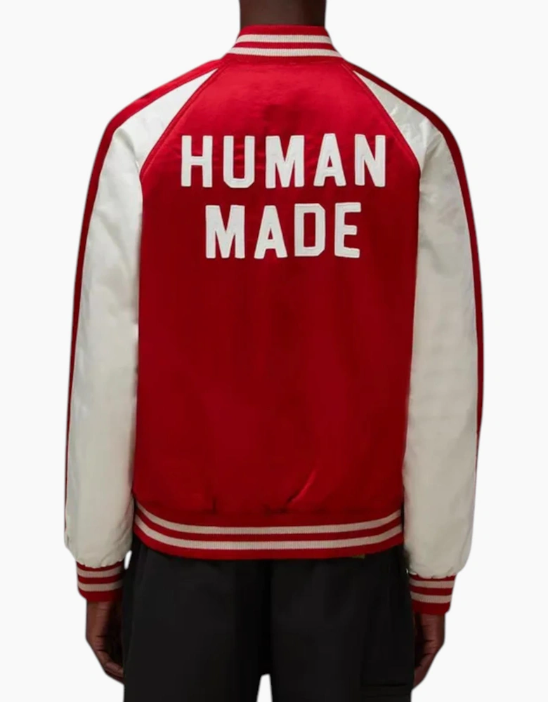 Human Made Mens Bomber Jacket Stadium Satin DA Red