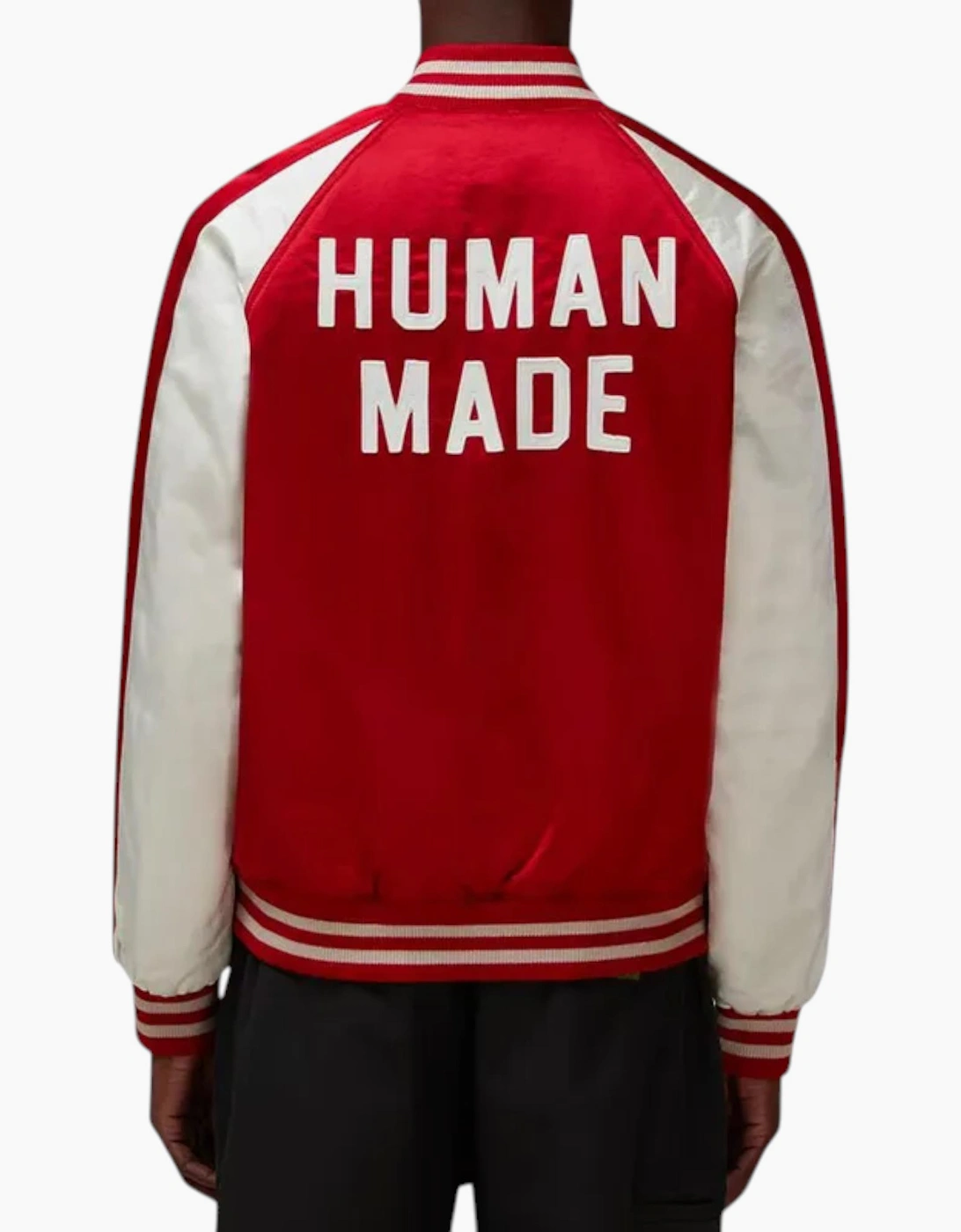 Human Made Mens Bomber Jacket Stadium Satin DA Red