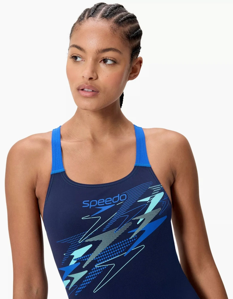 Speedo Womens/Ladies Medley Medalist Logo One Piece Swimsuit