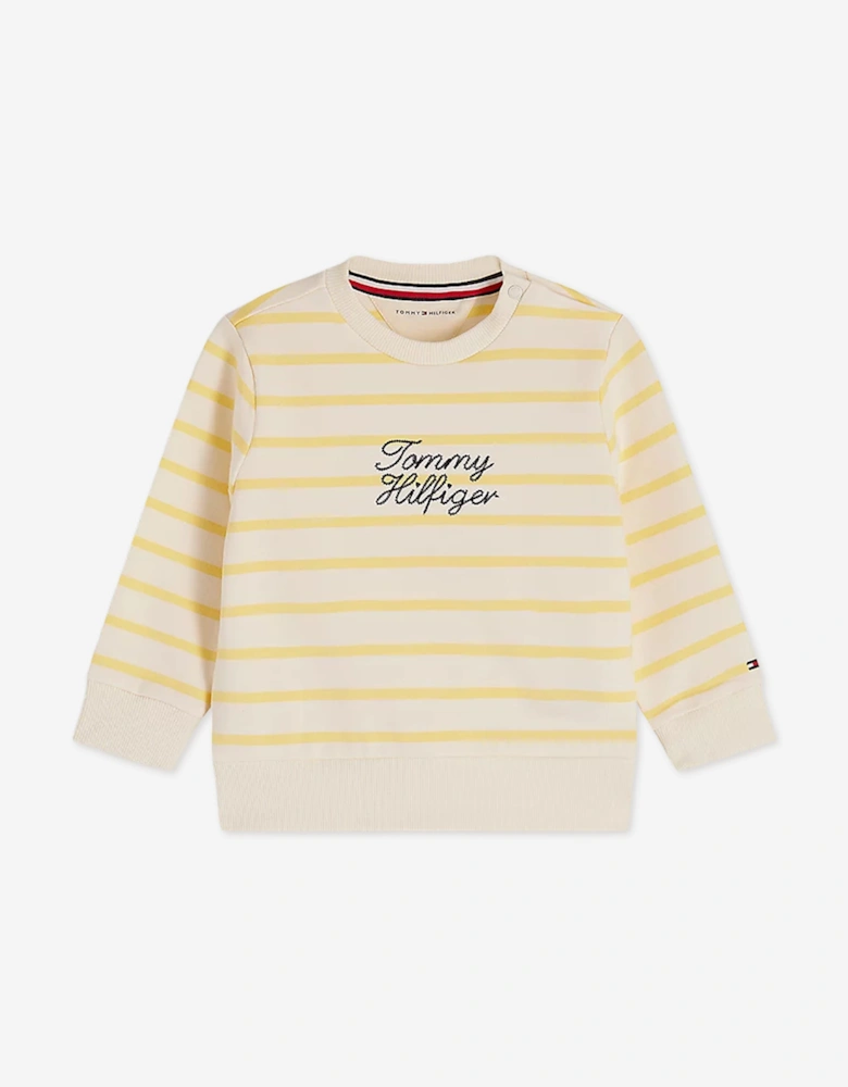 Tommy Hilfiger Baby Girls Striped Logo Tracksuit in Yellow