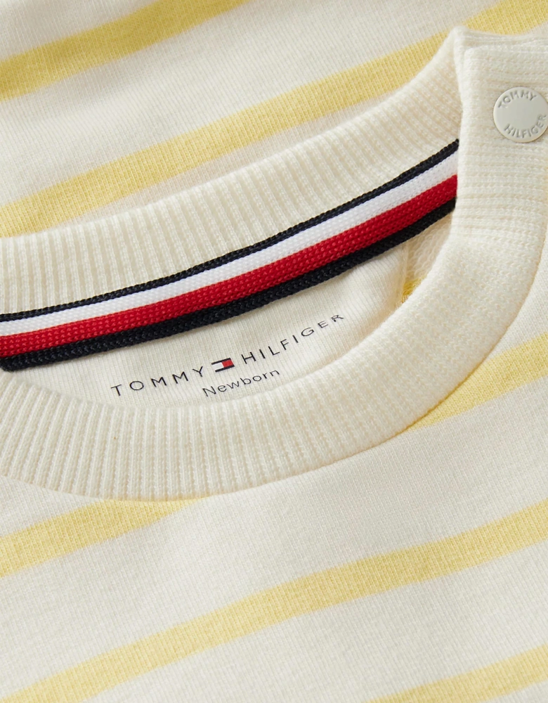 Tommy Hilfiger Baby Girls Striped Logo Tracksuit in Yellow