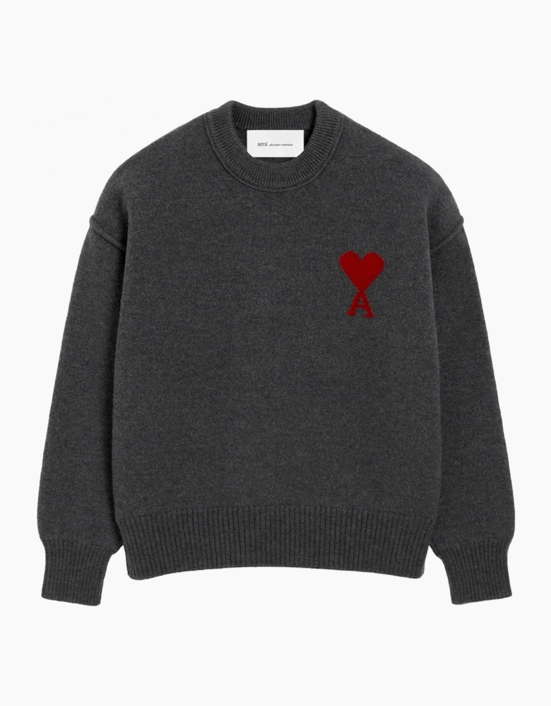 Contrasted Ami de Coeur Sweater Grey