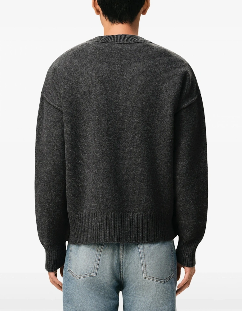 Contrasted Ami de Coeur Sweater Grey