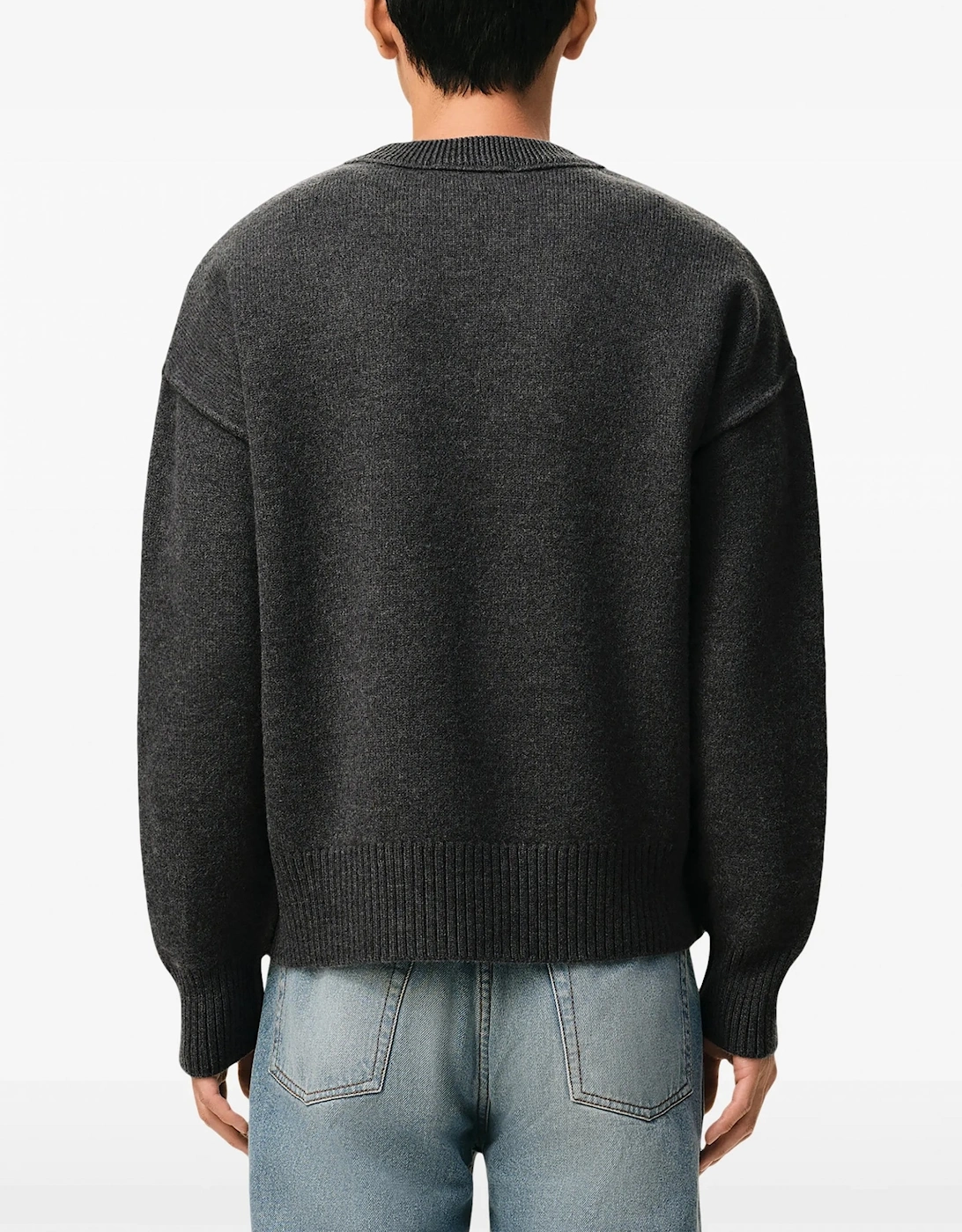 Contrasted Ami de Coeur Sweater Grey
