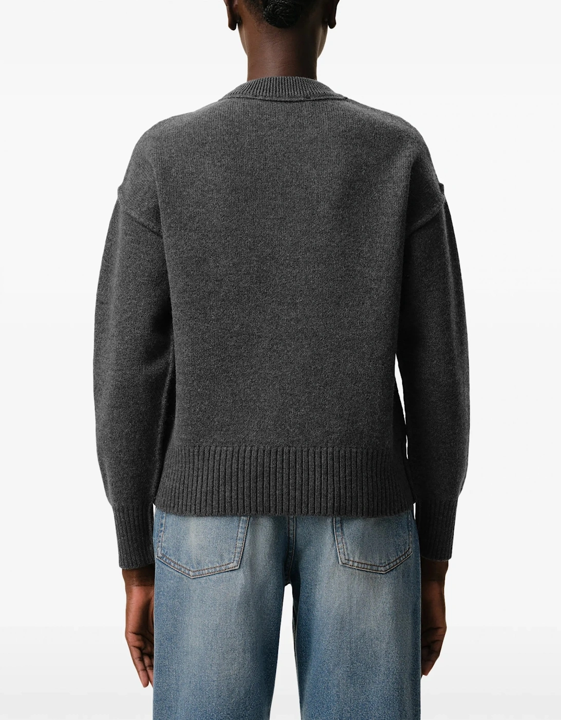 Contrasted Ami de Coeur Sweater Grey