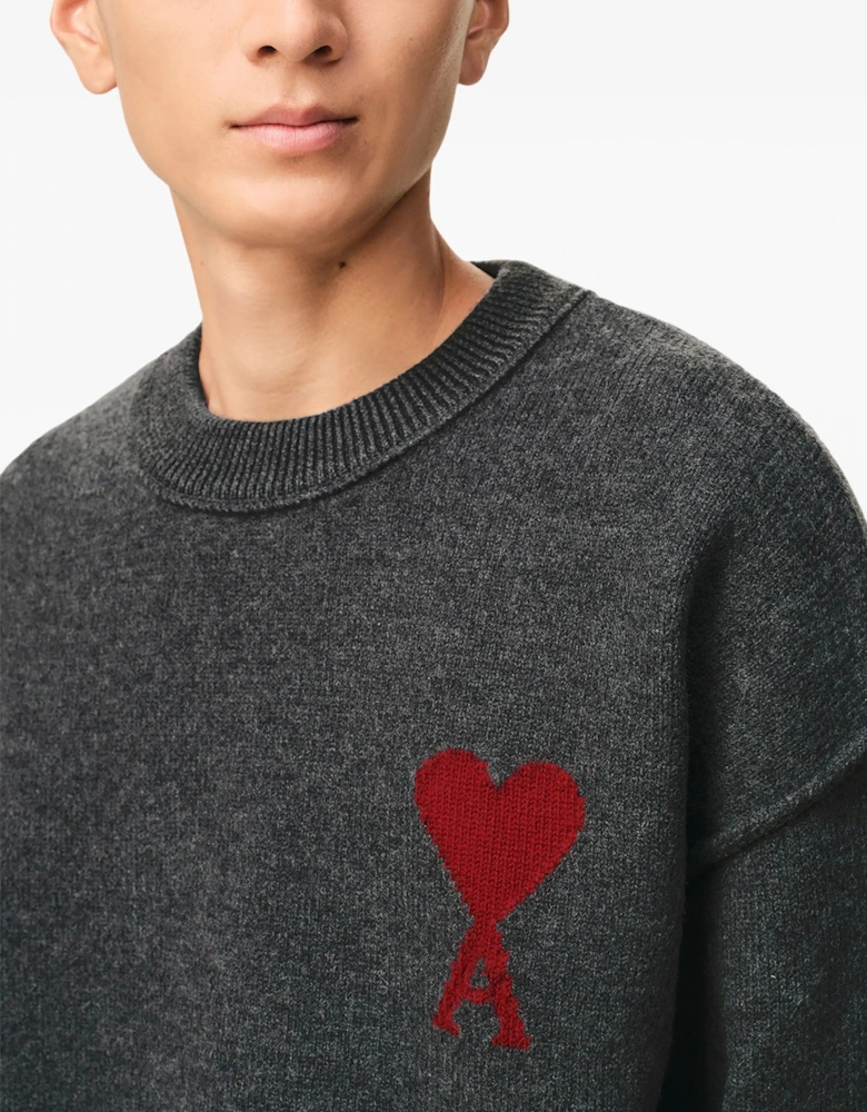 Contrasted Ami de Coeur Sweater Grey
