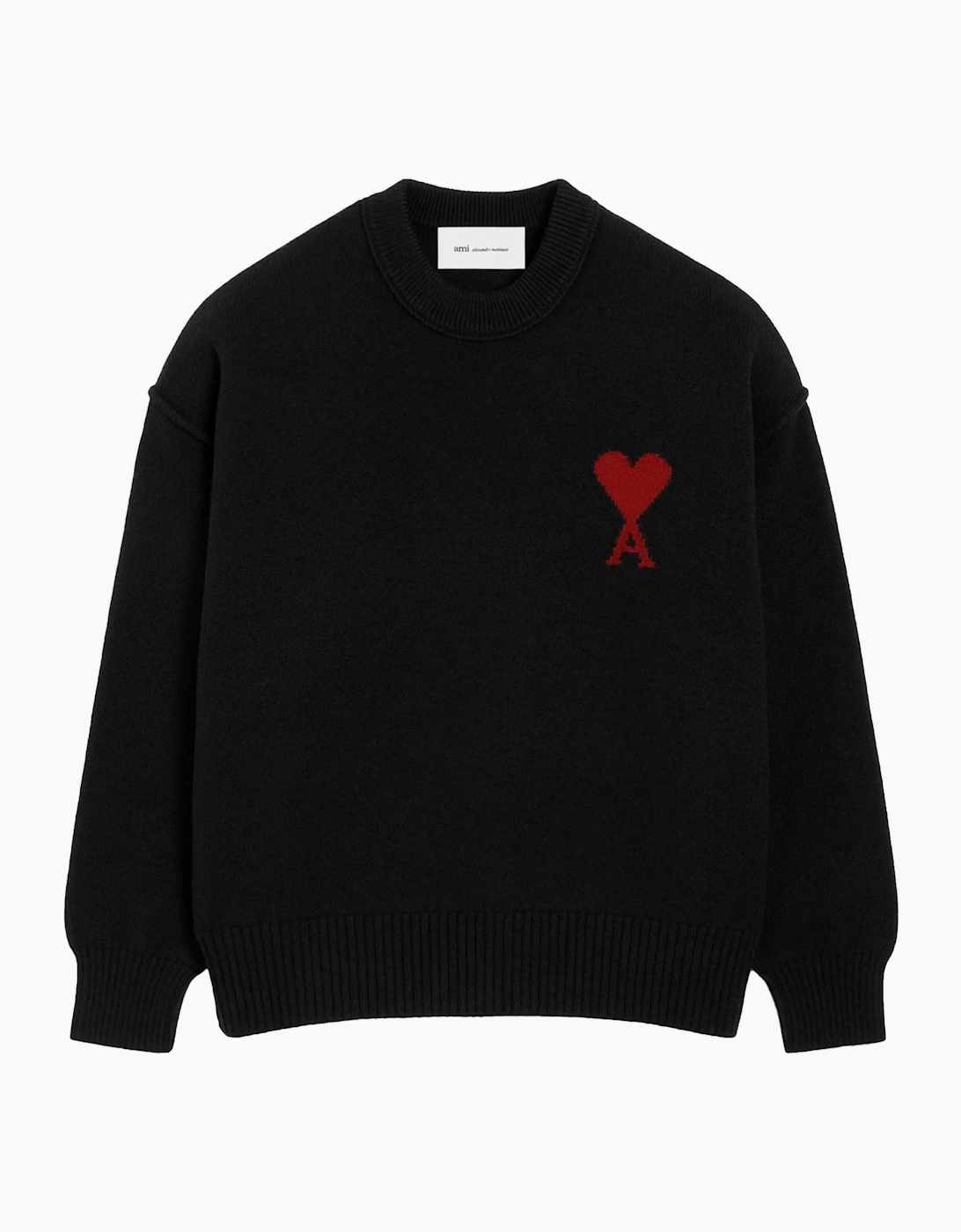 Contrasted Ami de Coeur Sweater Black