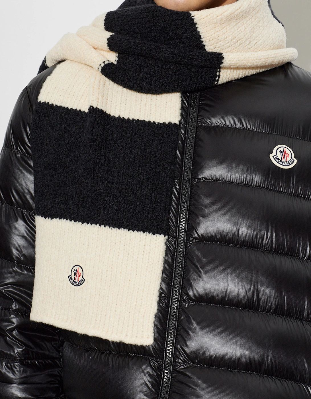Block Stripe Scarf Cream