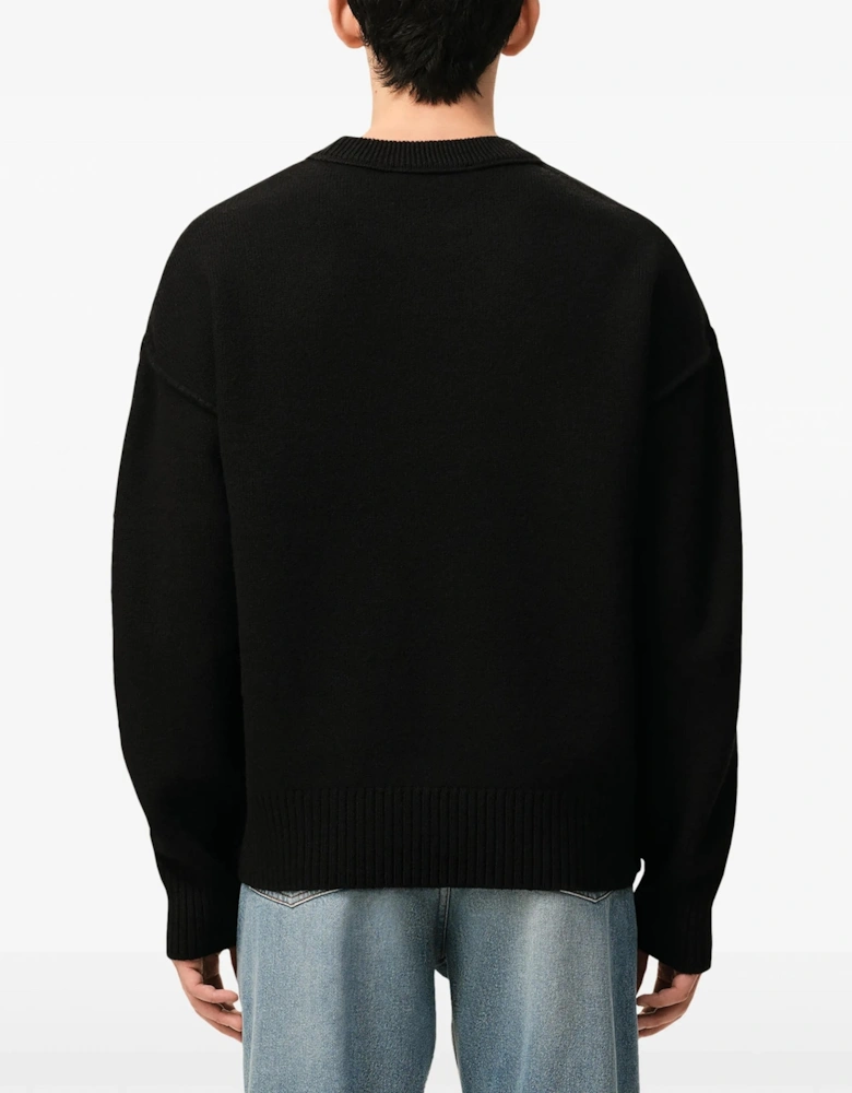 Contrasted Ami de Coeur Sweater Black