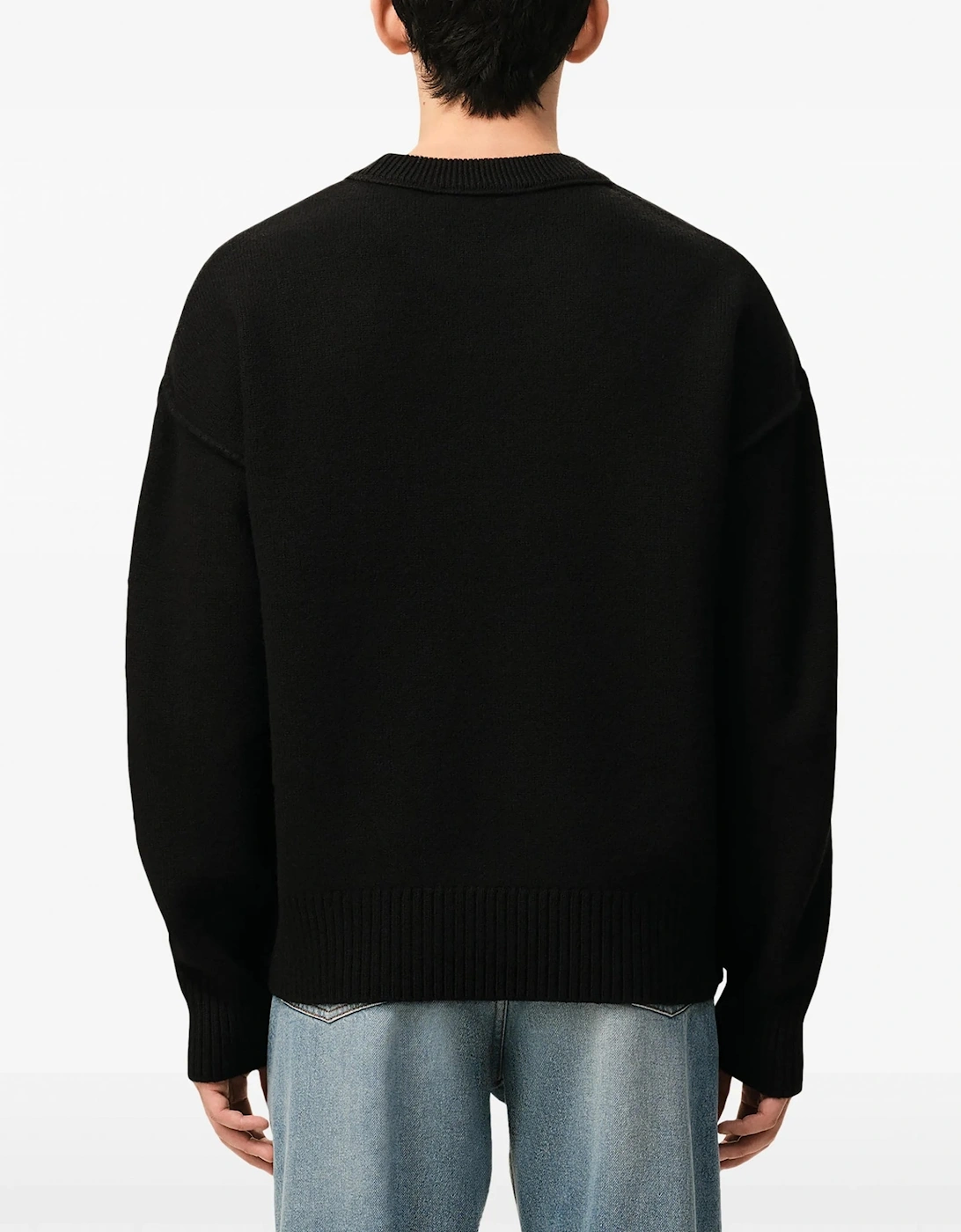 Contrasted Ami de Coeur Sweater Black